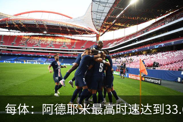 每体：阿德耶米最高时速达到33.6公里，全场冲刺多达39次